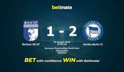 Berliner AK 07 vs Hertha Berlin II Prediksi, Peluang & Tips Taruhan 23/08/2023