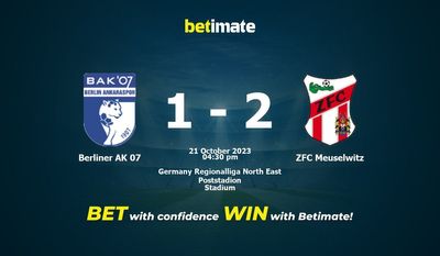 Prediksi Berliner AK 07 vs ZFC Meuselwitz, Peluang & Tips Taruhan 21/10/2023