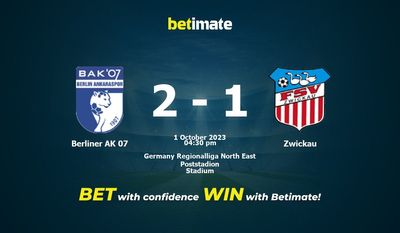 Prediksi Berliner AK 07 vs Zwickau, Peluang & Tip Taruhan 10/01/2023