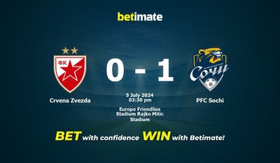 Prediksi Crvena Zvezda vs PFC Sochi, Peluang & Tips Taruhan 07/05/2024
