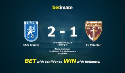 Prediksi CS U Craiova vs FC Voluntari, Peluang & Tips Taruhan 26/02/2024