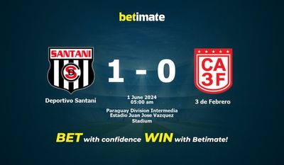 Prediksi Deportivo Santaní vs 3 de Febrero, Peluang & Tips Taruhan 31/05/2024