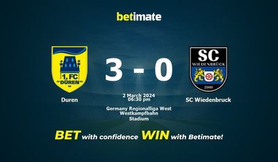 Prediksi Duren vs SC Wiedenbruck, Peluang & Tips Taruhan 03/02/2024
