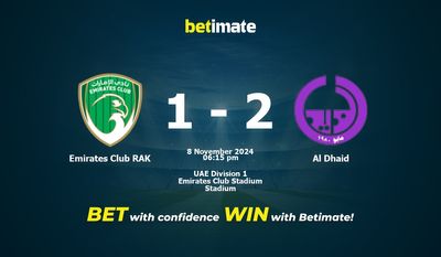 Prediksi, Peluang & Tips Taruhan Emirates Club RAK vs Al Dhaid 08/11/2024