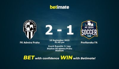 Prediksi FK Admira Praha vs Povltavska FA, Peluang & Tips Taruhan 09/10/2023