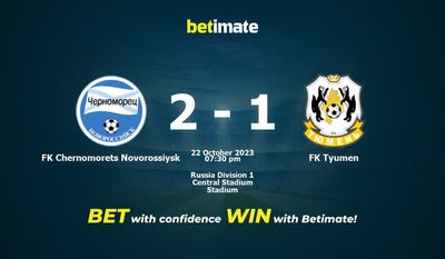 Prediksi FK Chernomorets Novorossiysk vs FK Tyumen, Peluang & Tips Taruhan 22/10/2023