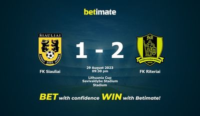 Prediksi FK Siauliai vs FK Riteriai, Peluang & Tips Taruhan 29/08/2023