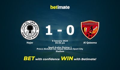 Prediksi Hajer vs Al Qaisoma, Peluang & Tips Taruhan 01/09/2024