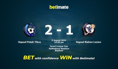 Prediksi Hapoel Petah Tikva vs Hapoel Rishon Lezion, Peluang & Tip Taruhan 08/05/2024