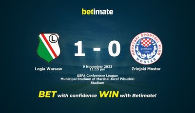 Prediksi Legia Warsawa vs Zrinjski Mostar, Peluang & Tips Taruhan 11/09/2023