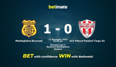 Prediksi Metaloglobus Bucuresti vs ACS Viitorul Pandurii Targu Jiu, Peluang & Tips Taruhan 11/11/2023