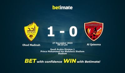 Prediksi Ohod Madinah vs Al Qaisoma, Peluang & Tips Taruhan 27/12/2023
