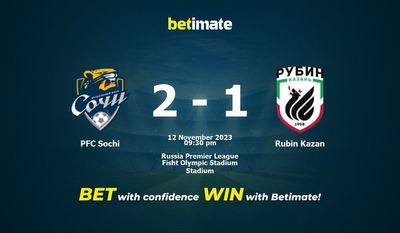 Prediksi PFC Sochi vs Rubin Kazan, Peluang & Tips Taruhan 12/11/2023