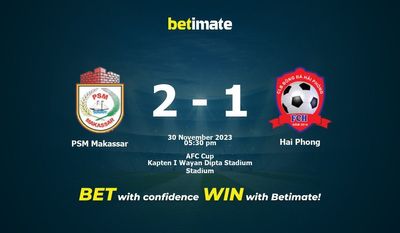 Prediksi PSM Makassar vs Hai Phong, Odds & Tips Taruhan 30/11/2023