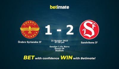 Prediksi, Peluang & Tips Taruhan Örebro Syriaska IF vs Sandvikens IF 21/10/2023