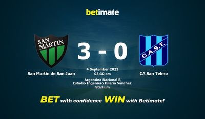 Prediksi San Martin de San Juan vs CA San Telmo, Peluang & Tips Taruhan 09/03/2023