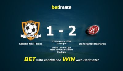 Prediksi Sektzia Nes Tziona vs Ironi Ramat Hasharon, Peluang & Tips Taruhan 02/12/2024