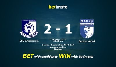 Prediksi VSG Altglienicke vs Berliner AK 07, Peluang & Tips Taruhan 10/07/2023