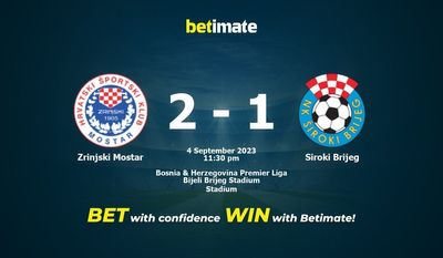 Prediksi Zrinjski Mostar vs Siroki Brijeg, Peluang & Tips Taruhan 09/04/2023