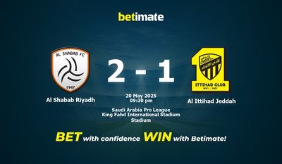 پیشبینی، ضرایب و نکات شرطبندی الشباب ریاض در مقابل الاتحاد جده 2025/05/20