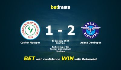 Caykur Rizespor vs Adana Demirspor پیش بینی، شانس و نکات شرط بندی 2024/01/13