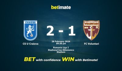 CS U Craiova vs FC Voluntari پیش بینی، شانس و نکات شرط بندی 2024/02/26
