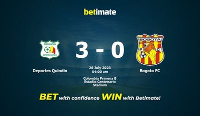 پیش بینی، شانس و نکات شرط بندی Deportes Quindio vs Bogota FC 2023/07/26