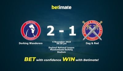 Dorking Wanderers vs Dag & Red Prediction، شانس و نکات شرط بندی 2023/11/04