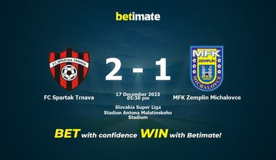 FC Spartak Trnava vs MFK Zemplin Michalovce Prediction، Odds & نکات شرط بندی 2023/12/17