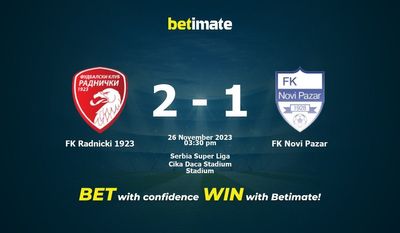 FK Radnicki 1923 vs FK Novi Pazar پیش بینی، شانس و نکات شرط بندی 2023/11/26