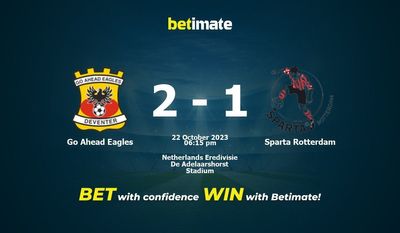 پیش بینی، شانس و نکات شرط بندی Go Ahead Eagles vs Sparta Rotterdam 2023/10/22