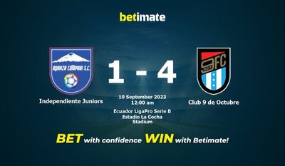 Independiente Juniors vs Club 9 de Octubre پیش بینی، شانس و نکات شرط بندی 09/09/2023