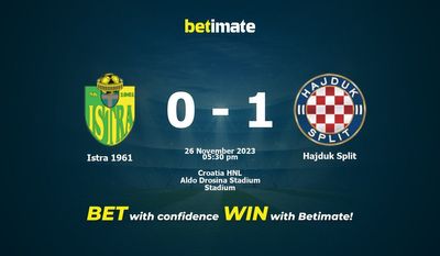 Istra 1961 vs Hajduk تقسیم پیش بینی، شانس و نکات شرط بندی 2023/11/26