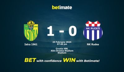 Istra 1961 vs NK Rudes پیش بینی، شانس و نکات شرط بندی 2024/02/24
