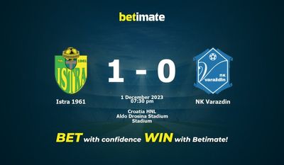 Istra 1961 vs NK Varazdin پیش بینی، شانس و نکات شرط بندی 12/01/2023