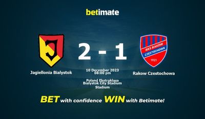 Jagiellonia Bialystok vs Rakow Czestochowa پیش بینی، شانس و نکات شرط بندی 12/10/2023