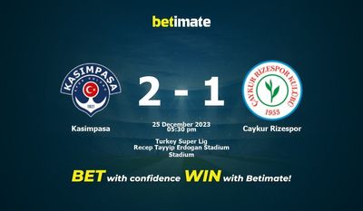 Kasimpasa vs Caykur Rizespor پیش بینی، شانس و نکات شرط بندی 2023/12/25