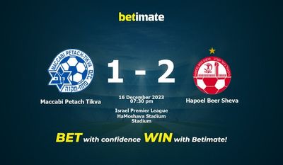 Maccabi Petach Tikva vs Hapoel Beer Sheva Prediction, Odds & نکات شرط بندی 2023/12/16