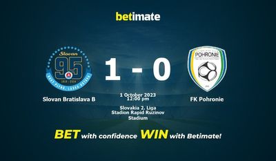 Slovan Bratislava B vs FK Pohronie: پیش بینی، شانس و نکات شرط بندی 10/01/2023