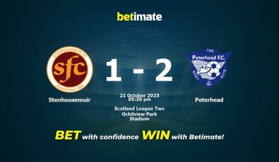 Stenhousemuir vs Peterhead پیش بینی، شانس و نکات شرط بندی 2023/10/21