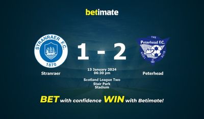 Stranraer vs Peterhead پیش بینی، شانس و نکات شرط بندی 01/13/2024