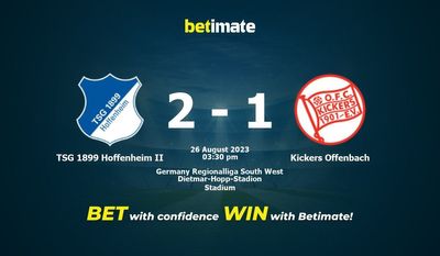 TSG 1899 Hoffenheim II vs Kickers Offenbach پیش بینی، شانس و نکات شرط بندی 2023/08/26