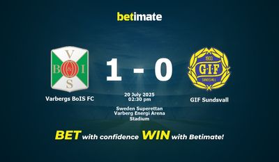Varbergs BoIS FC vs GIF Sundsvall پیش بینی، شانس و نکات شرط بندی 2025/07/20