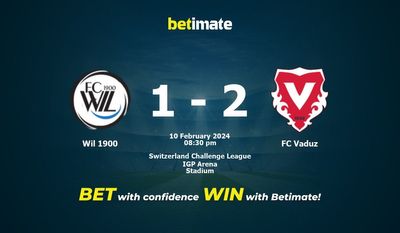 پیش بینی، شانس و نکات شرط بندی Wil 1900 vs FC Vaduz 2024/02/10