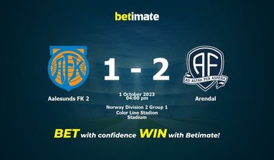 Pronostici, quote e consigli di scommessa Aalesunds FK 2 vs Arendal 01/10/2023
