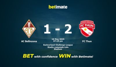 Pronostico, quote e consigli per le scommesse AC Bellinzona vs FC Thun 16/05/2025