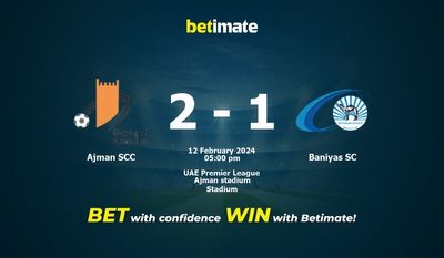 Pronostici, quote e consigli di scommessa contro Ajman SCC vs Baniyas SC 12/02/2024