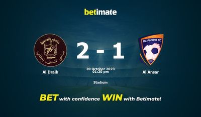Al Draih vs Al Ansar Pronostici, quote e consigli di scommessa 20/10/2023