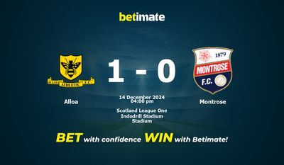 Pronostici, quote e suggerimenti per le scommesse Alloa vs Montrose 14/12/2024