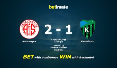 Pronostici, quote e pronostici sulle scommesse Antalyaspor vs Kocaelispor 07/01/2025